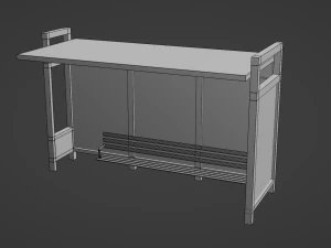 Bus Stop Shelter 4 3D Model