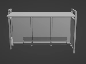 Bus Stop Shelter 4 3D Model