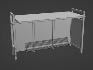 Bus Stop Shelter 4 3D Model