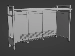 Bus Stop Shelter 4 3D Model