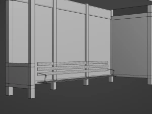 Bus Stop Shelter 4 3D Model