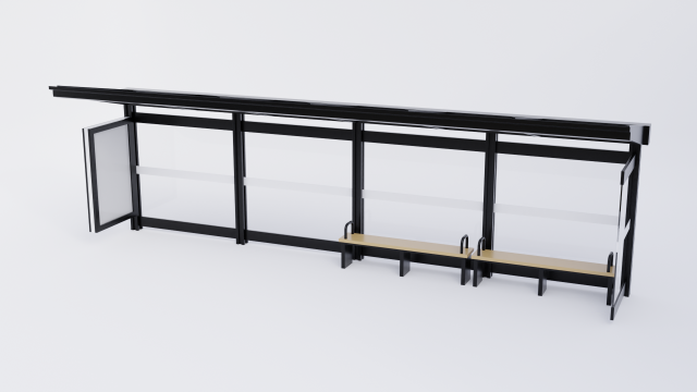 Bus Stop Shelter 5 3D Model .c4d .max .obj .3ds .fbx .stl .blend 