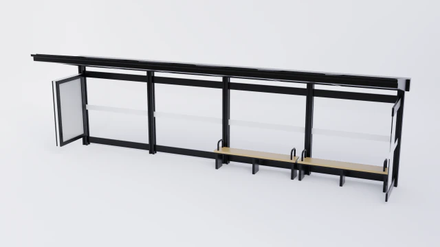 Bus Stop Shelter 5 3D Model .c4d .max .obj .3ds .fbx .stl .blend
