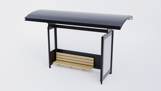 Bus Stop Shelter 6 3D Модель .c4d .max .obj .3ds .fbx .stl .blend 