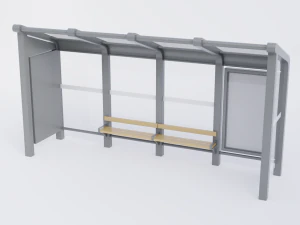 Bus Stop Shelter Collection 3D Model