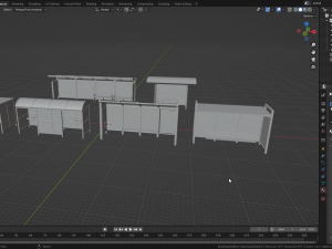 Bus Stop Shelter Collection Model 3D