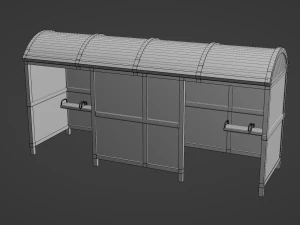 Bus Stop Shelter Collection 3D Model