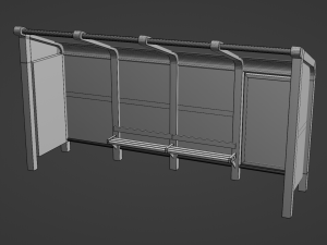 Bus Stop Shelter Collection Model 3D