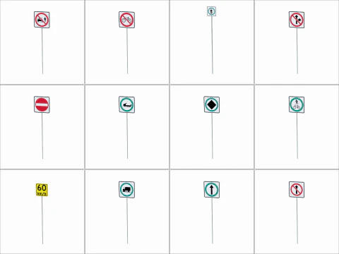 Road Sign Collection 3D Model