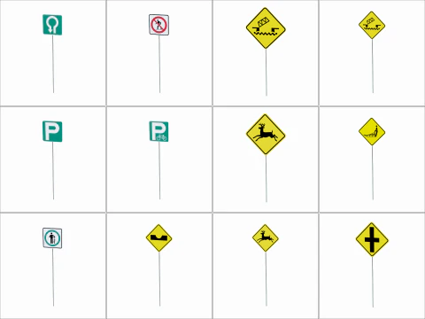 Road Sign Collection 3D Model