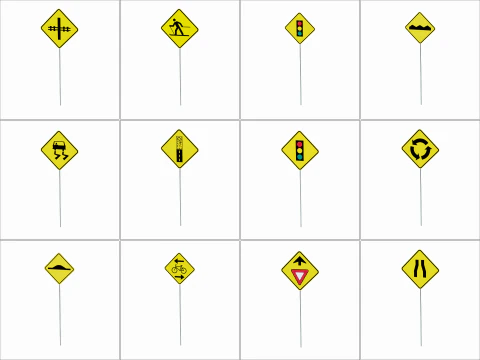 Road Sign Collection 3D Model