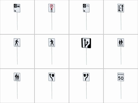 Road Sign Collection 3D Model