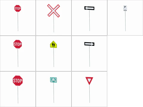 Road Sign Collection 3D Model