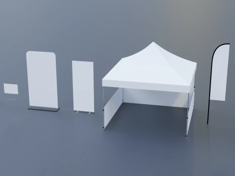 Konfigurowalna kolekcja oznakowań reklamowych Model 3D