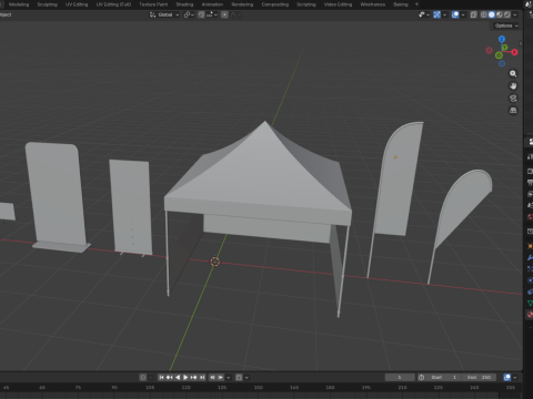 Customizable Advertising Signage Collection 3D Model