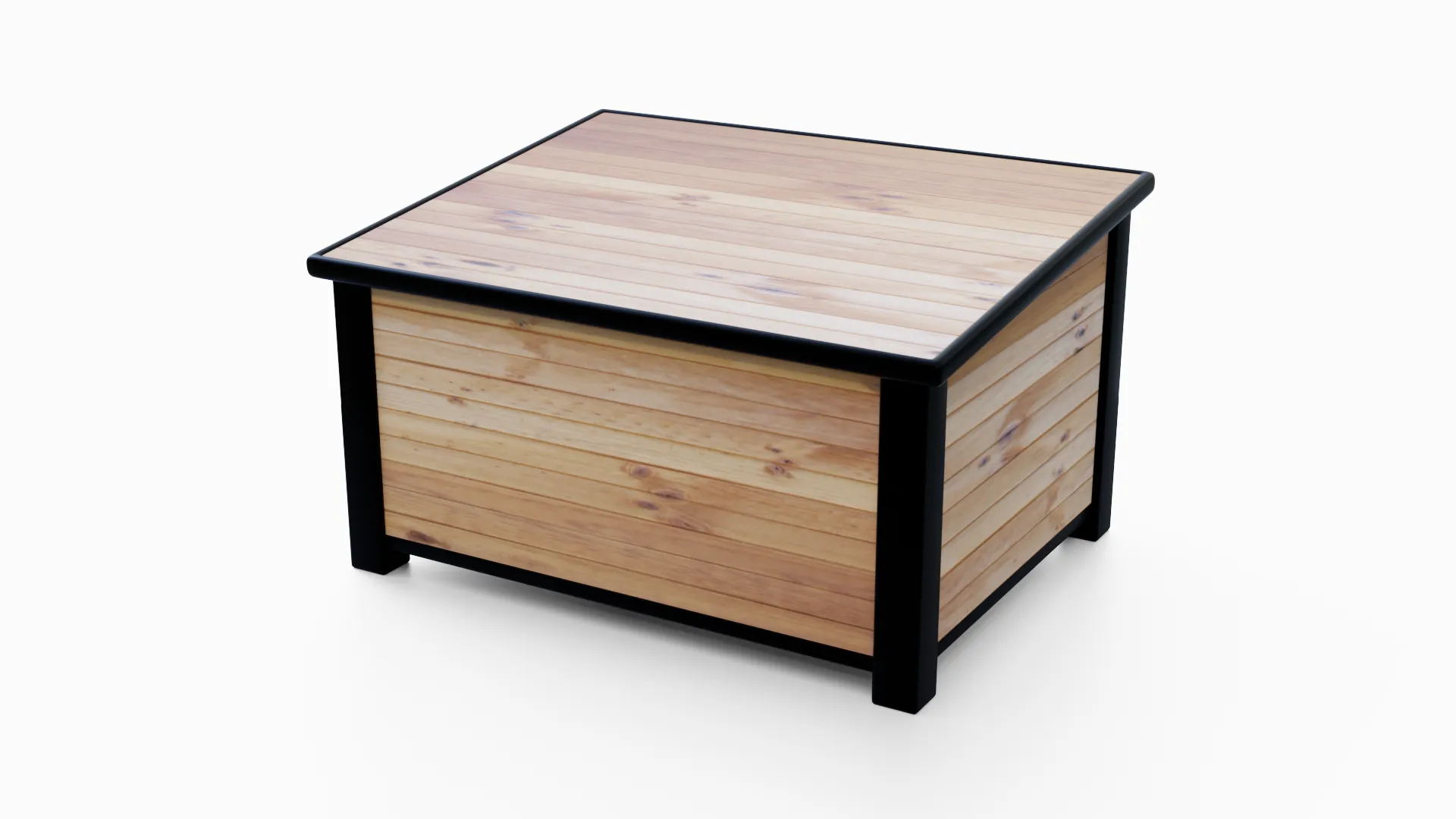 Outdoor Wooden Storage Box 3D Model .c4d .max .obj .3ds .fbx .stl .blend 