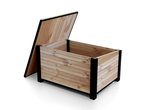 Outdoor Wooden Storage Box 3D Model