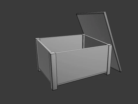 Outdoor Wooden Storage Box 3D Model