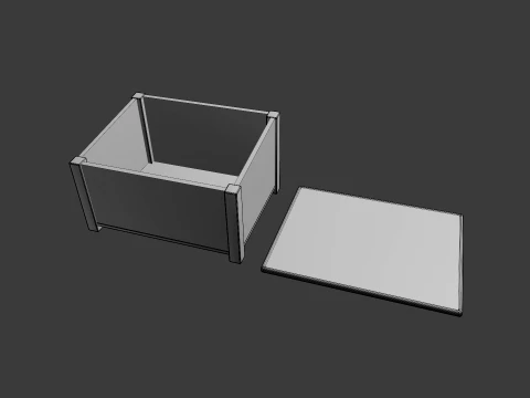 Outdoor Wooden Storage Box 3D Model