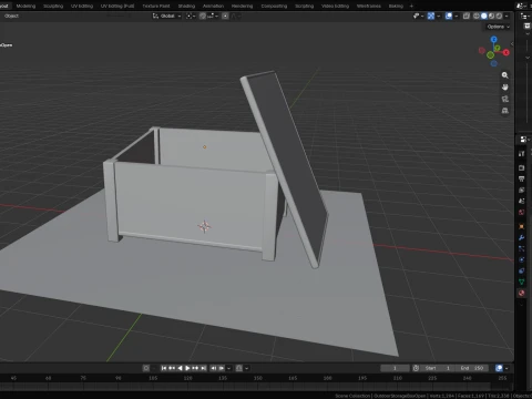 Outdoor Wooden Storage Box 3D Model