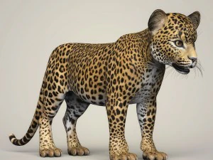 photorealistic leopard cub 3D Model
