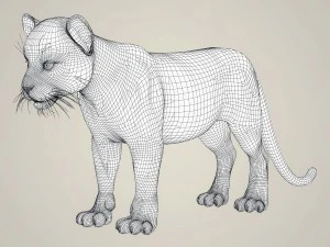 photorealistic leopard cub 3D Model