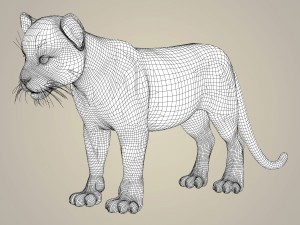 photorealistic panther cub 3D Model