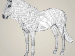 photorealistic brown horse 3D 모델