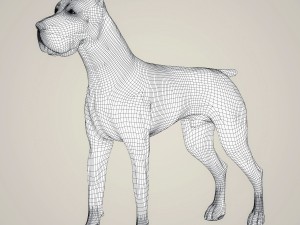 realistic great dane dog 3D 模型