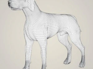 realistic hound black dog 3D Model
