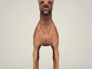 realistic miniature pinscher dog 3D Model