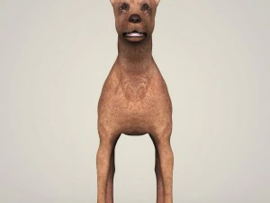 realistic miniature pinscher dog 3D Model