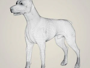 realistic miniature pinscher dog 3D Model