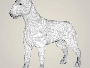 realistic bull terrier dog 3D Model