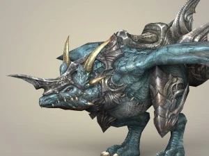 game ready warrior dragon 3D Model