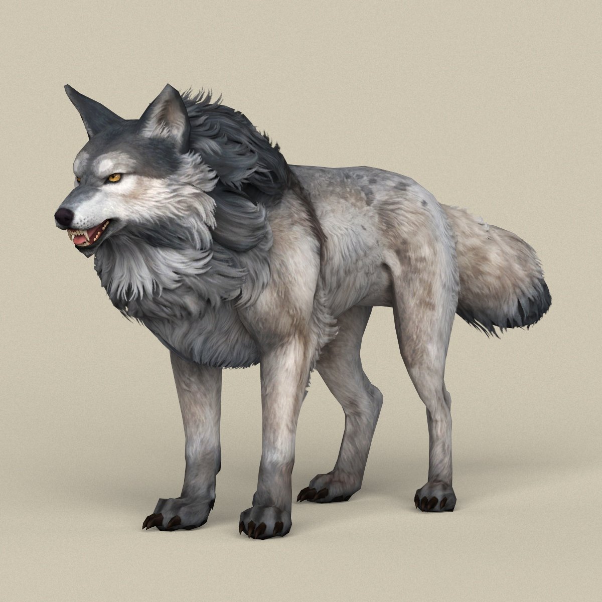 Game Ready Wolf 3D Model in Wildlife 3DExport