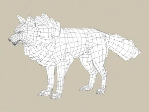 game ready wolf 3D Model