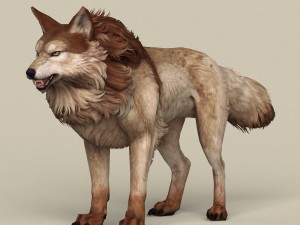 game ready brown wolf 3D मॉडल