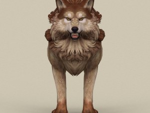 game ready brown wolf 3D-Modell