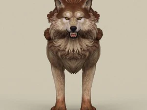 jogo pronto lobo marrom Modelo 3D