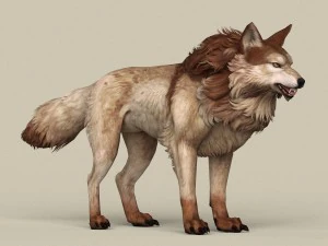 jogo pronto lobo marrom Modelo 3D