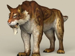 ゲーム対応のセイバートゥース 3Dモデル