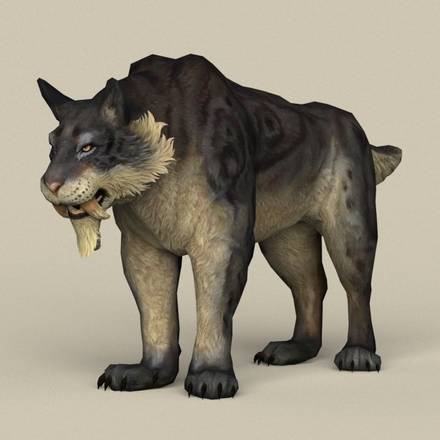 game ready fantasy sabertooth 3D मॉडल .c4d .max .obj .3ds .fbx .stl .blend 