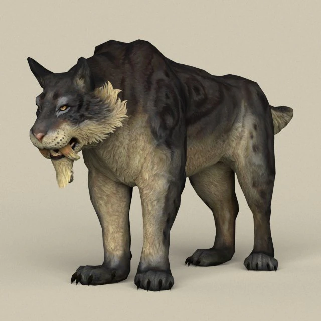 game ready fantasy sabertooth 3D Model .c4d .max .obj .3ds .fbx .stl .blend