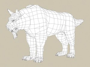 game ready fantasy sabertooth 3D Model