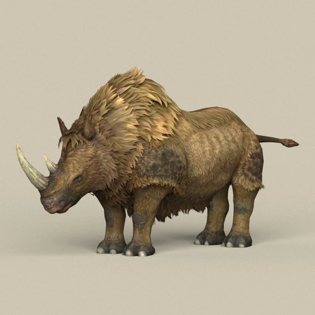 game ready ice age rhinoceros 3D Model .c4d .max .obj .3ds .fbx .stl .blend 