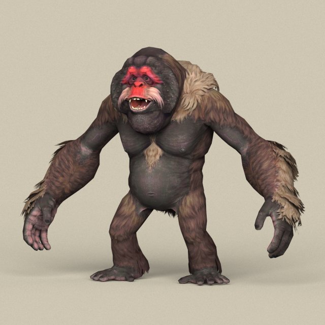 game ready fantasy orangutan 3D Model .c4d .max .obj .3ds .fbx .stl .blend 