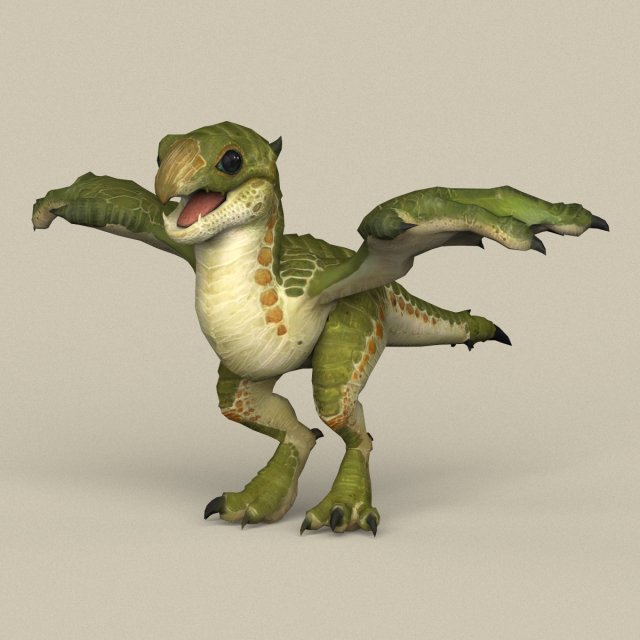 game ready dragon baby 3D Model .c4d .max .obj .3ds .fbx .stl .blend 