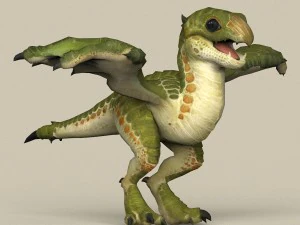 game ready dragon baby 3D Model