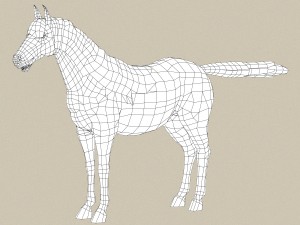 game ready white horse Model 3D